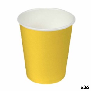 Set de Verres Algon Carton Produits à usage unique Jaune 36 Unités (24 Pièces)