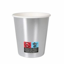 Set de Verres Algon Carton Produits à usage unique Argenté 36 Unités 200 ml (10 Pièces)