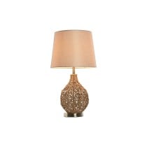 Desk lamp Home ESPRIT Brown Beige Golden Natural 50 W 220 V 33 x 33 x 60 cm