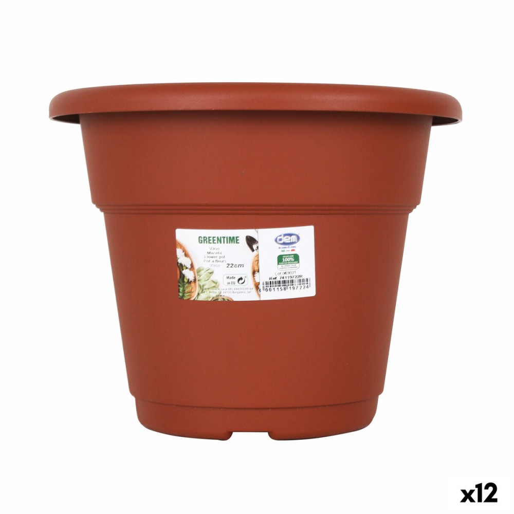 Blumentopf Dem Greentime kreisförmig Braun ø 22 x 17,5 cm (12 Stück)