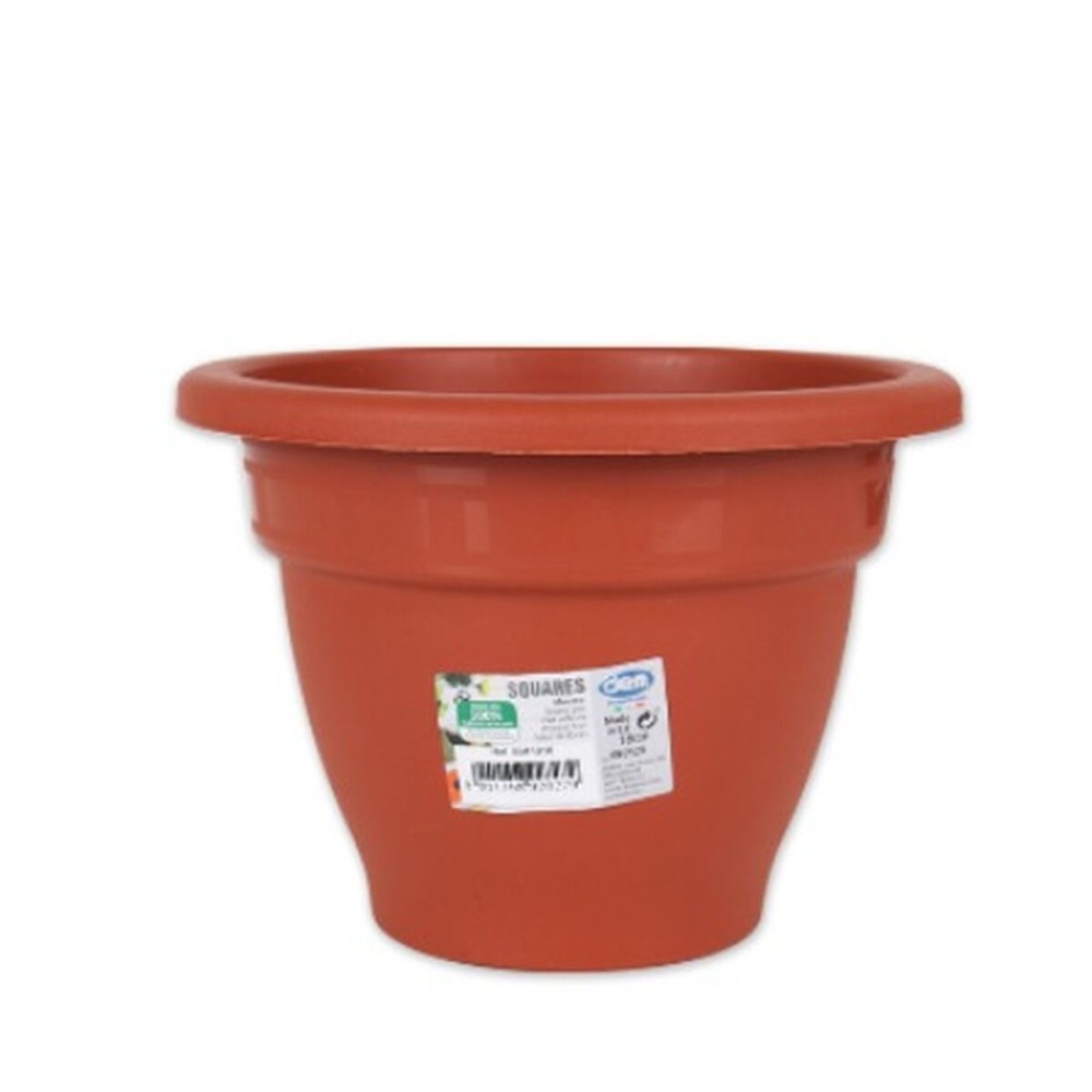 Plant pot Dem Squares Circular Brown 18 x 13,3 cm (6 Units)