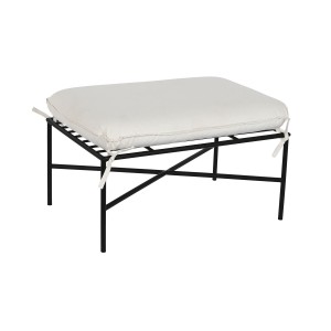 Footrest Home ESPRIT White Black Metal Urban 75 x 50 x 45 cm