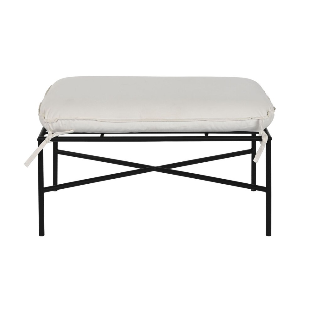 Repose-pied Home ESPRIT Blanc Noir Métal Urbaine 75 x 50 x 45 cm