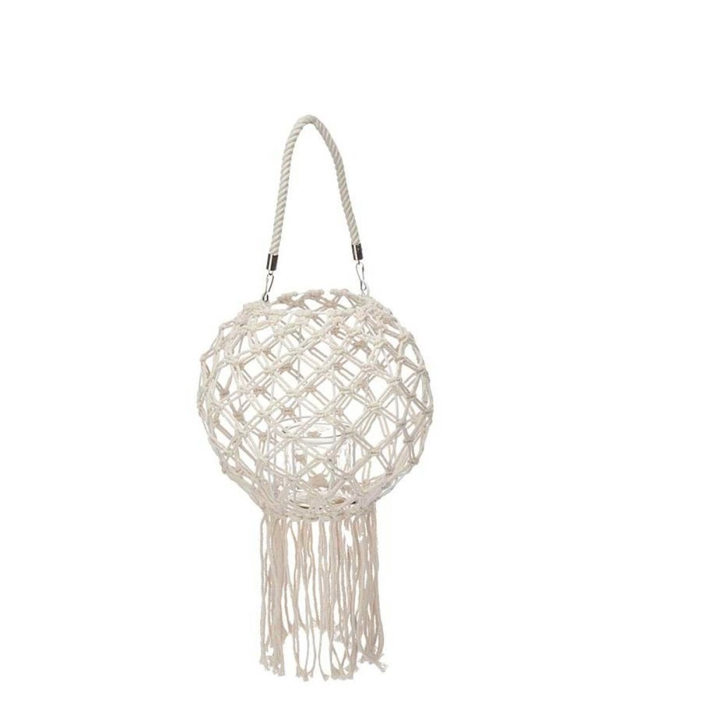 Bougeoir Macramé Blanc Coton 26 x 66 x 26 cm (4 Unités)