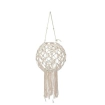 Candleholder Macrame White Cotton 25 x 27 x 25 cm (4 Units)