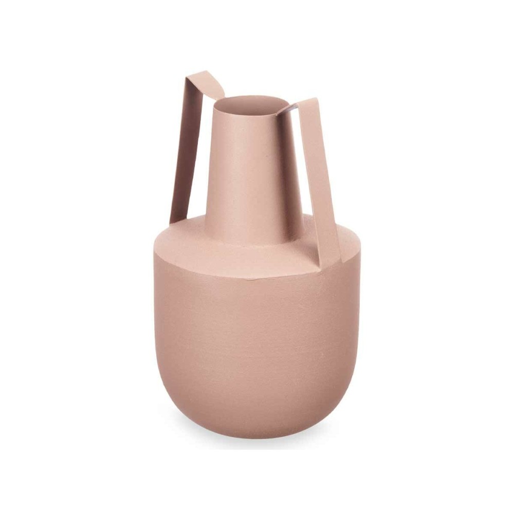 Vase Avec des poignées Sable Acier 14 cm (6 Unités)