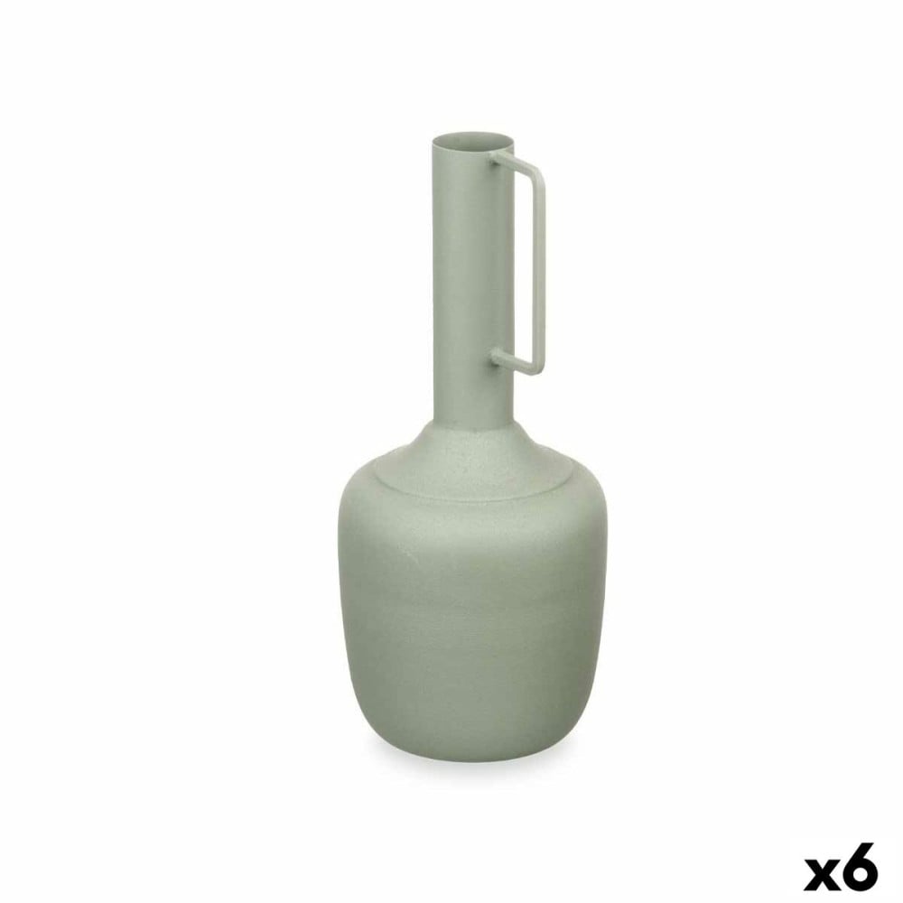 Vase Avec poignée Vert Acier 12 x 30 x 12 cm (6 Unités)