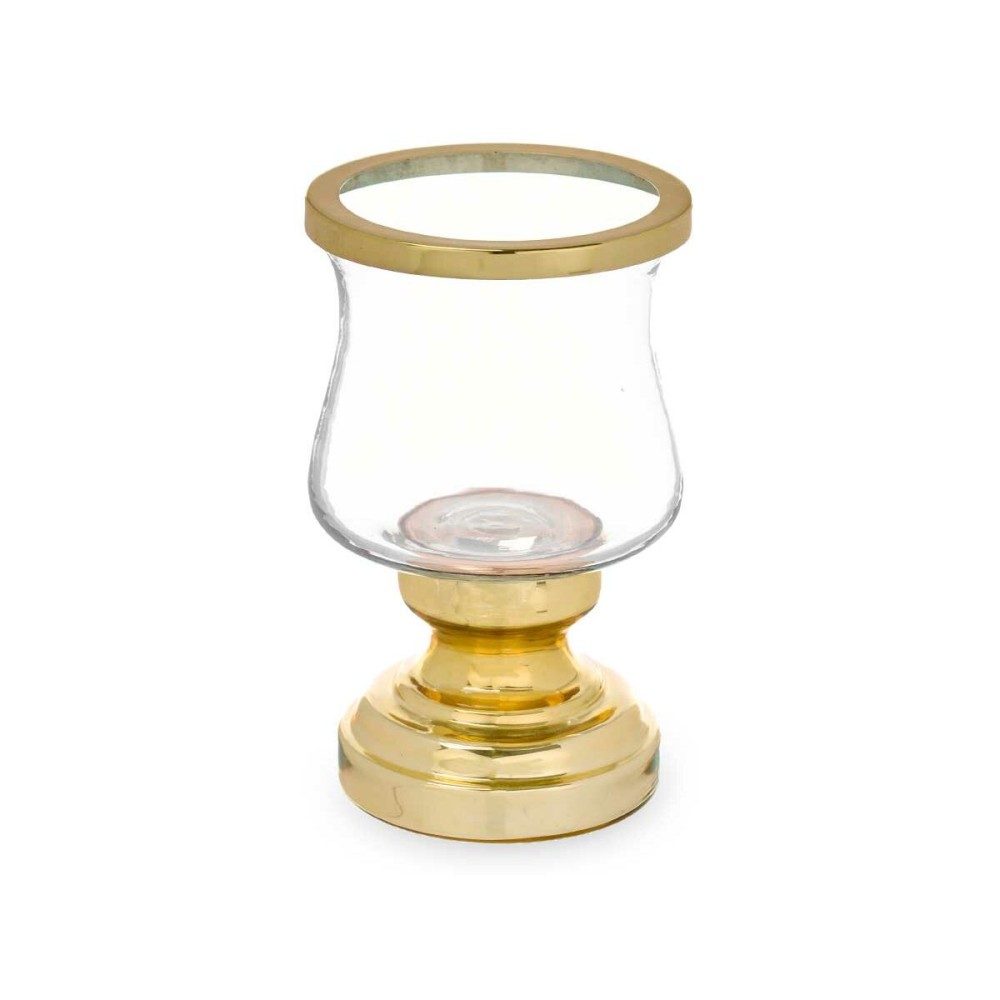 Candleholder Wineglass Golden Steel 12 x 19,5 x 12 cm (6 Units)