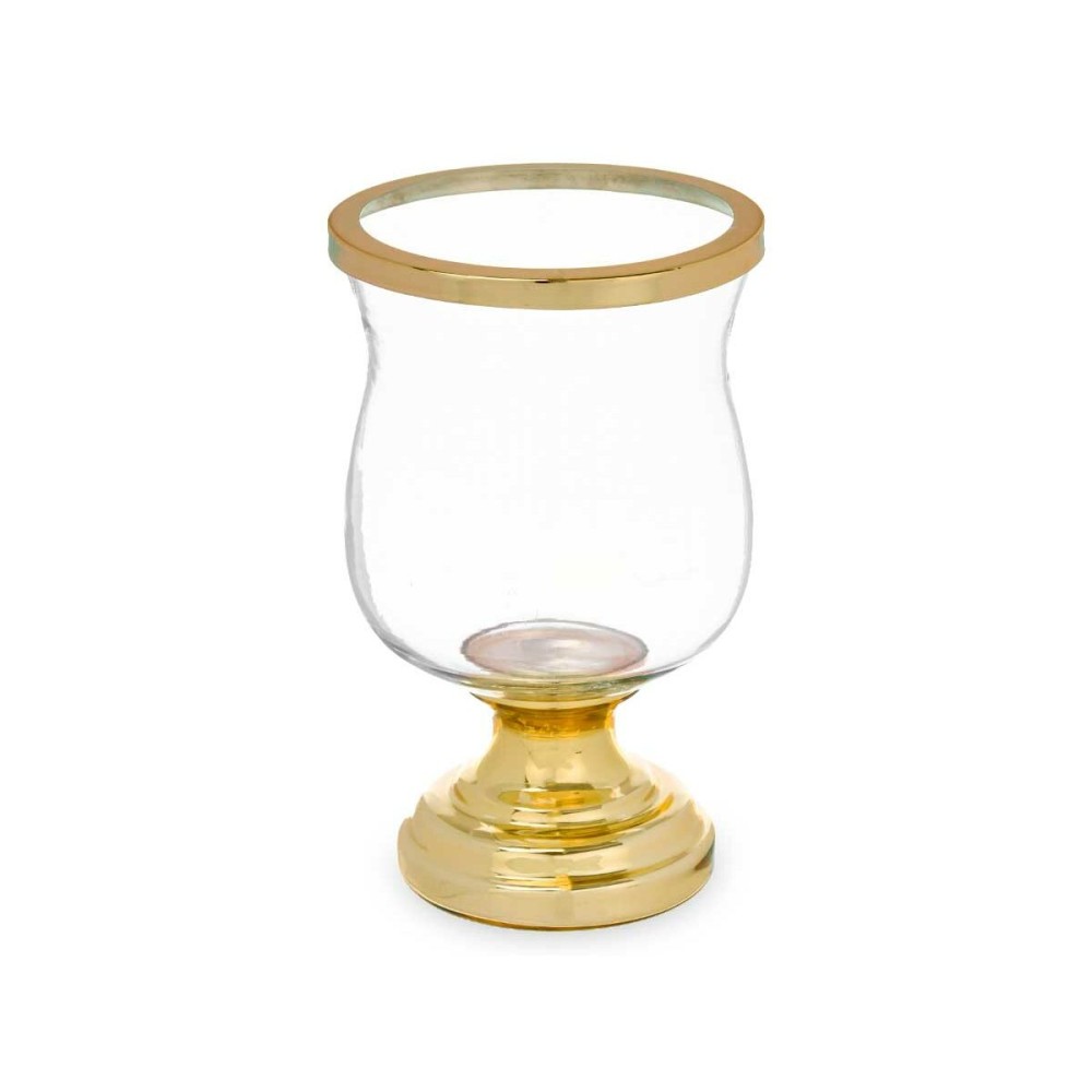 Bougeoir Verre Doré Acier 15,5 x 26 x 15,5 cm (6 Unités)