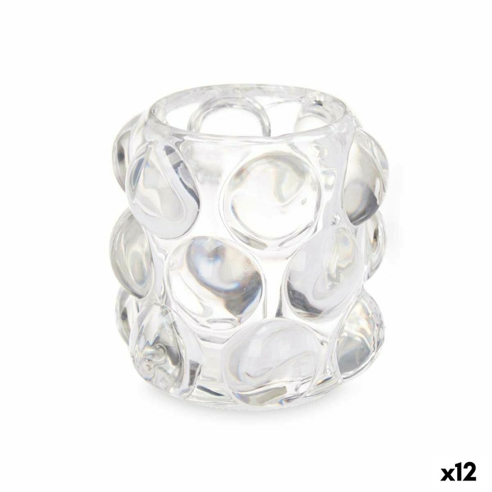 Kerzenschale Mikrosphären Durchsichtig Kristall 8,4 x 9 x 8,4 cm (12 Stück)