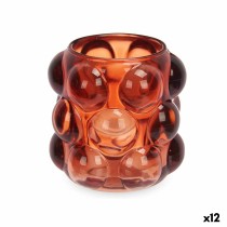 Kerzenschale Mikrosphären Orange Kristall 8,4 x 9 x 8,4 cm (12 Stück)