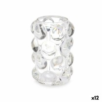 Bougeoir Microsphères Transparent Verre 8,4 x 12,5 x 8,4 cm (12 Unités)