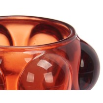 Bougeoir Microsphères Orange Verre 8,4 x 9 x 8,4 cm (12 Unités)