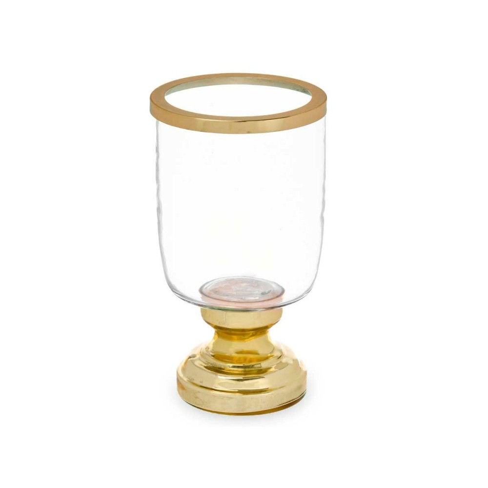 Candleholder Wineglass Golden Steel 12 x 24,5 x 12 cm (6 Units)