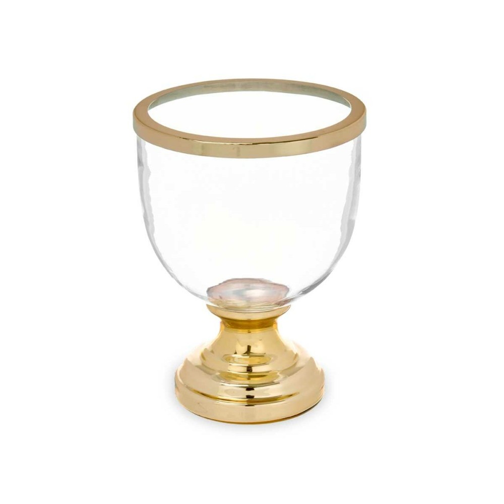 Kerzenschale Glas Gold Stahl 17,3 x 23,5 x 17,3 cm (6 Stück)