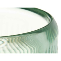 Bougeoir Rayures Vert Verre 9 x 9,5 x 9 cm (12 Unités)