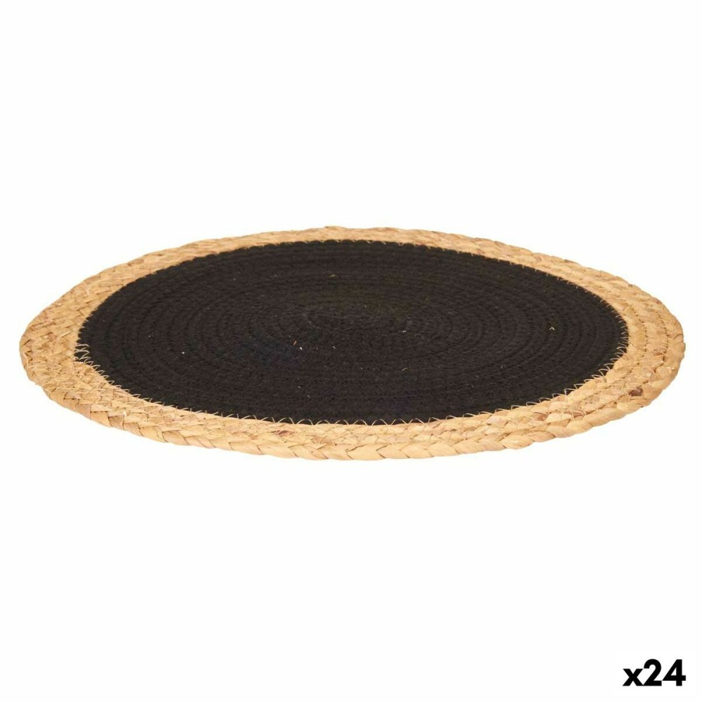 Table Mat Kinvara TS23885-B Black Cotton Marine algae 35 x 0,6 x 35 cm (24 Units)