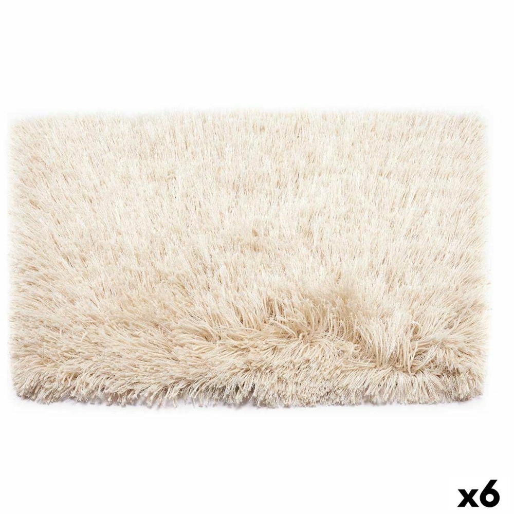 Tapis Crème Coton Polyester 50 x 2 x 80 cm (6 Unités)