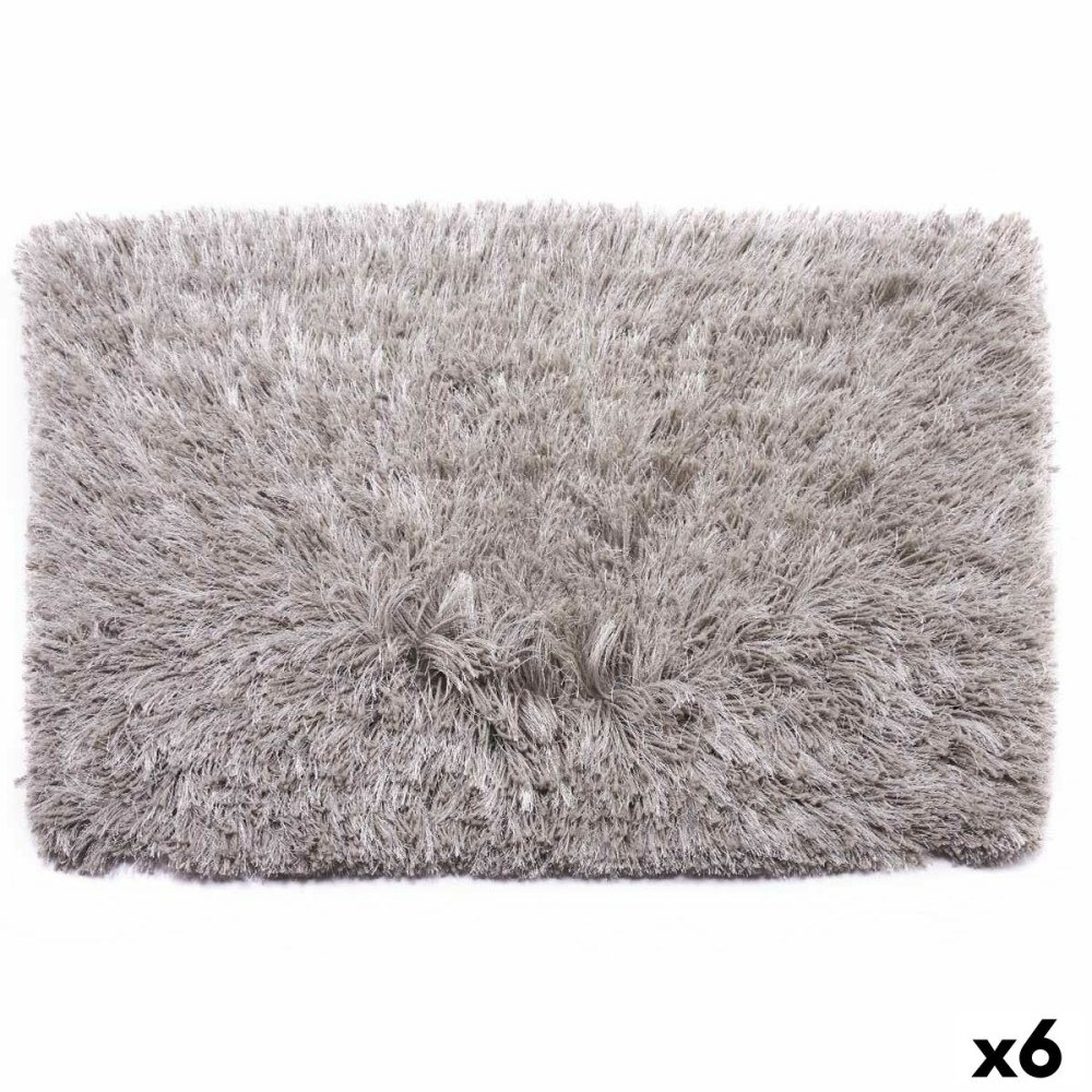 Tapis Gris Coton Polyester 50 x 2 x 80 cm (6 Unités)