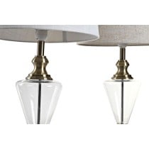 Tischlampe Home ESPRIT Weiß Beige Metall Kristall 35 x 35 x 69 cm (2 Stück)