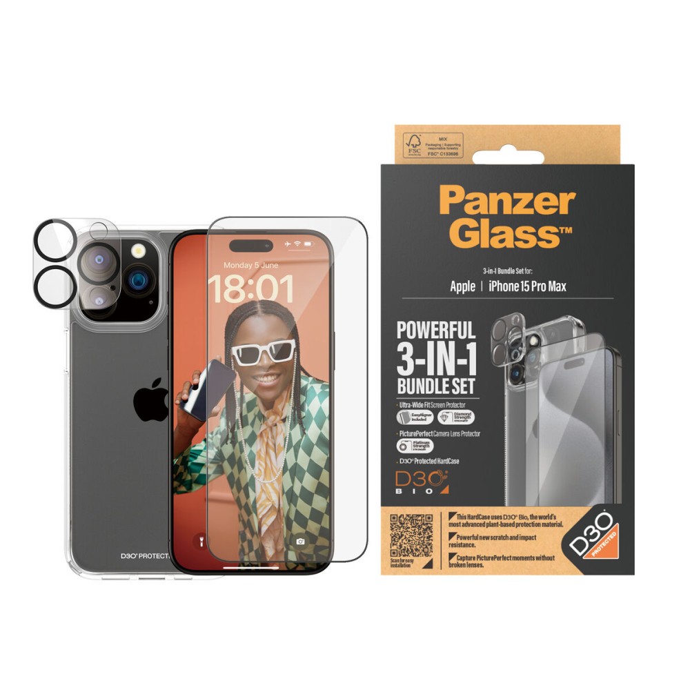 Bildschirmschutz fürs Handy Panzer Glass B1175+2812 Apple iPhone 15 Pro Max