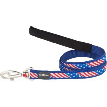 Dog Lead Red Dingo STYLE US FLAG 15mm x 120 cm