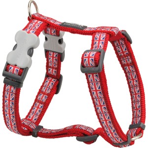 Dog Harness Red Dingo STYLE UNION JACK FLAG 36-54 cm Red 30-48 cm