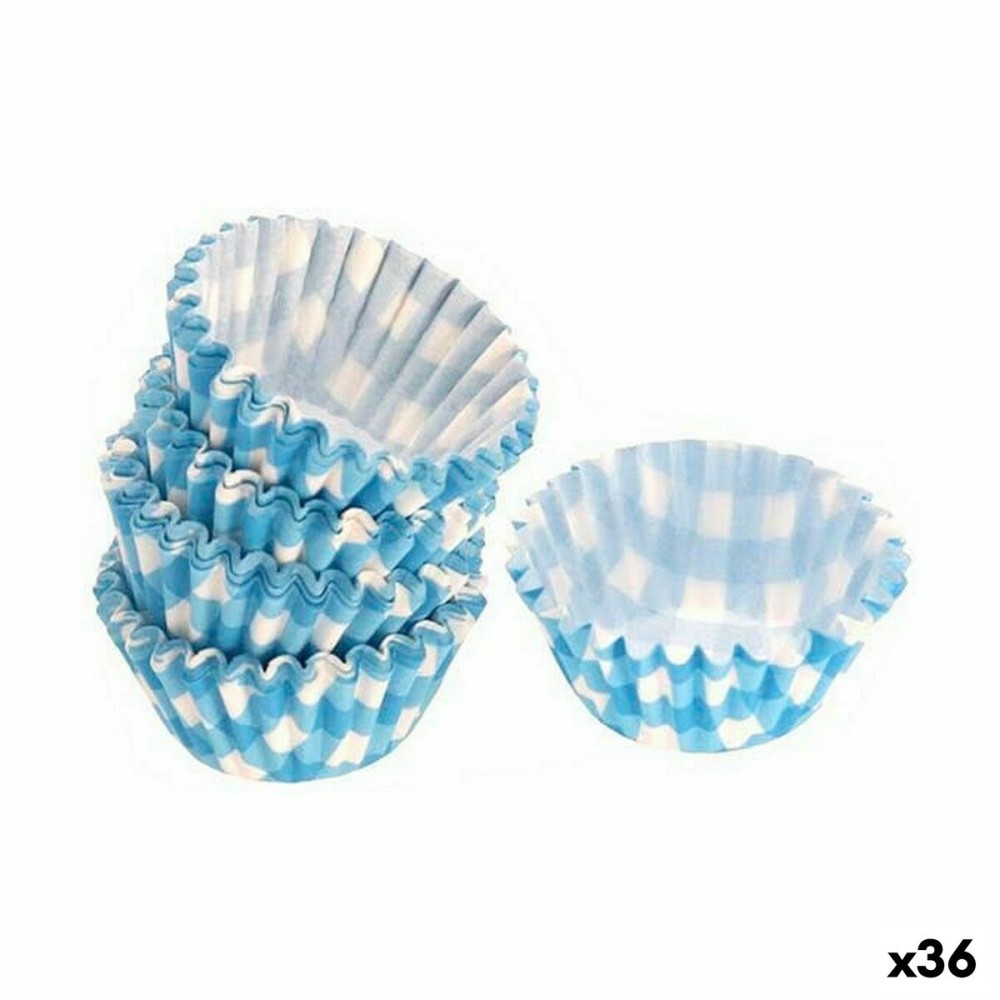 Set of Cake Tins Wooow Disposable Blue (36 Units) (100 pcs)