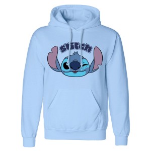 Unisex Sweater mit Kapuze Stitch Cute Face Blau