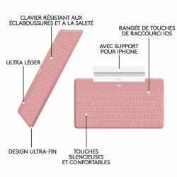 Clavier Logitech AZERTY Français Rose