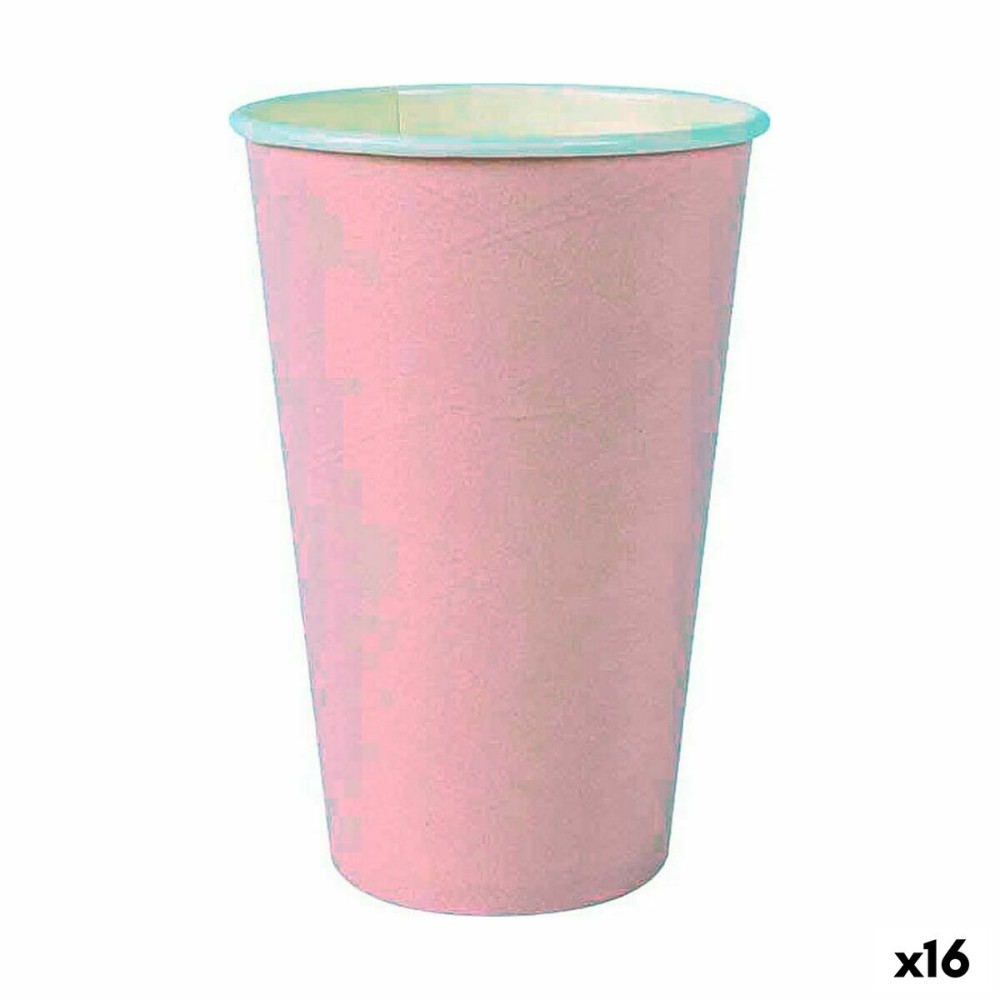 Set de Verres Algon Produits à usage unique Carton Rose 7 Pièces 450 ml (16 Unités)