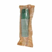 Set of glasses Algon Disposable Cardboard Green 20 Pieces 120 ml (24 Units)