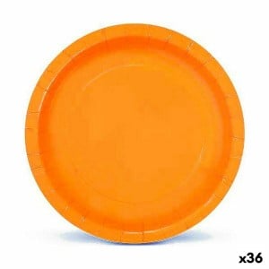 Plate set Algon Disposable 20 cm Cardboard Yellow 10 Pieces (36 Units)