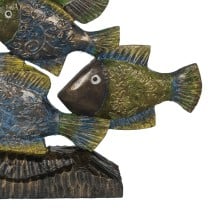 Deko-Figur Blau Braun grün Fische 60 x 11,5 x 52 cm