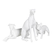 Decorative Figure White Dog 18 x 12,5 x 37 cm