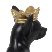 Deko-Figur Schwarz Gold Hund 17 x 11,7 x 25,5 cm