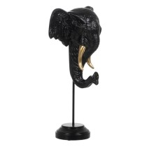 Figurine Décorative Noir Doré Eléphant 20,5 x 14,3 x 35,5 cm