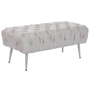 Banquette Home ESPRIT Gris Argenté Polyester Métal 103 x 46 x 42 cm