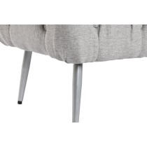 Hocker Home ESPRIT Grau Silberfarben Polyester Metall 103 x 46 x 42 cm