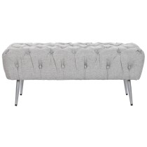 Banquette Home ESPRIT Gris Argenté Polyester Métal 103 x 46 x 42 cm