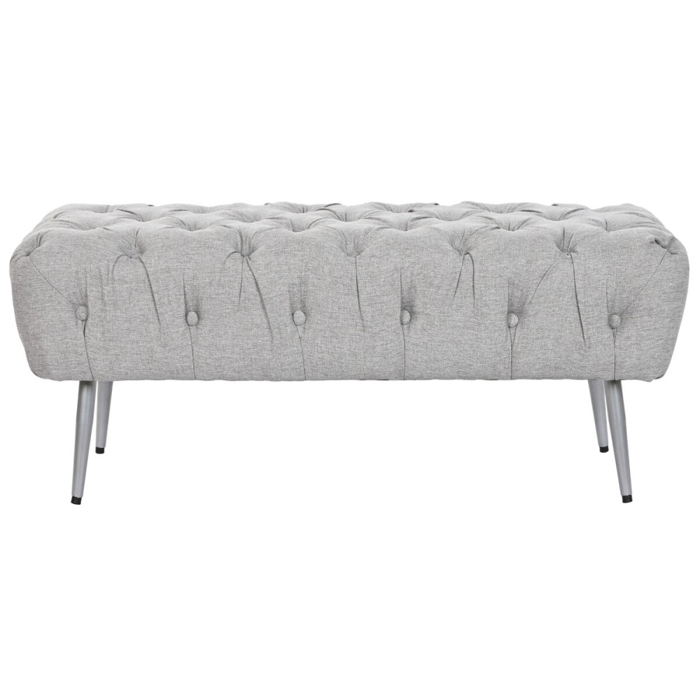 Bench Home ESPRIT Grey Silver Polyester Metal 103 x 46 x 42 cm