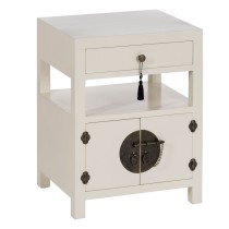 Table de Nuit ORIENTE Blanc Bois MDF 50 x 40 x 66 cm