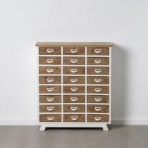 Chest of drawers White Beige Iron Fir wood 94 x 35 x 108 cm