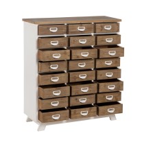 Chest of drawers White Beige Iron Fir wood 94 x 35 x 108 cm