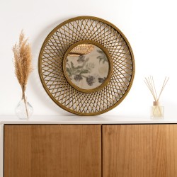 Wall mirror Vinthera Moa Rattan Natural 59 cm (4 Units)