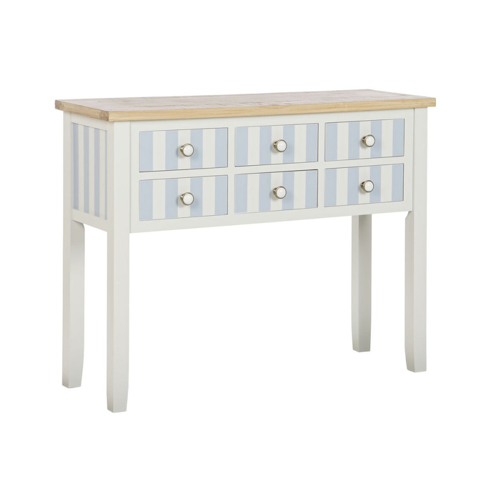 Console Home ESPRIT Bleu Blanc Bois de paulownia 103 x 35 x 80 cm