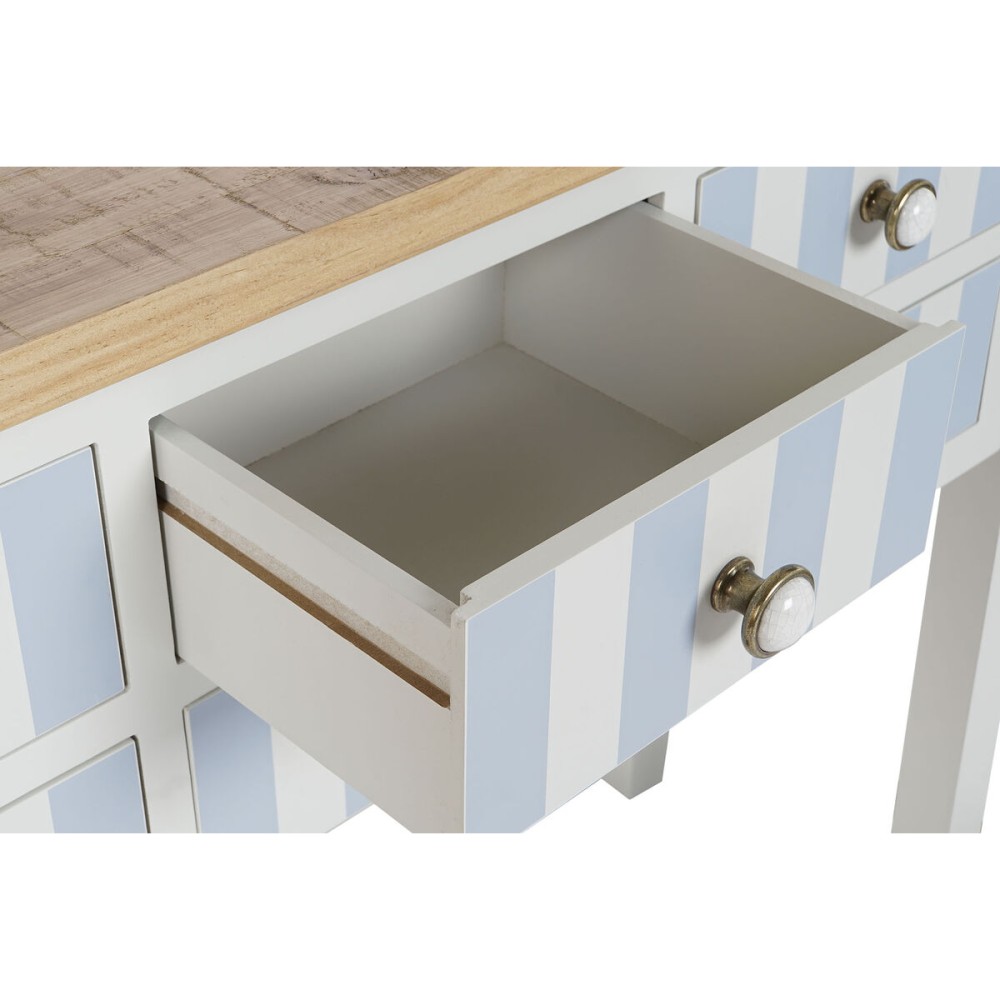 Console Home ESPRIT Blue White Paolownia wood 103 x 35 x 80 cm