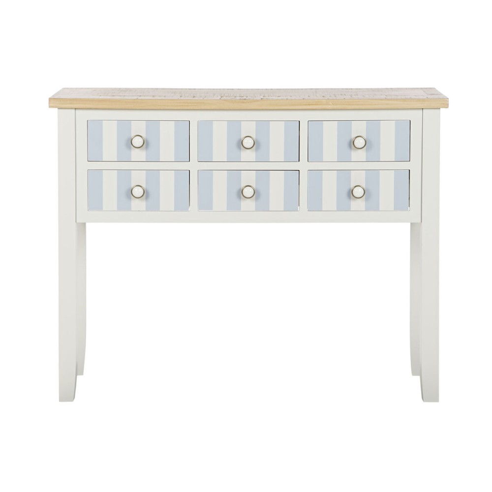 Console Home ESPRIT Blue White Paolownia wood 103 x 35 x 80 cm