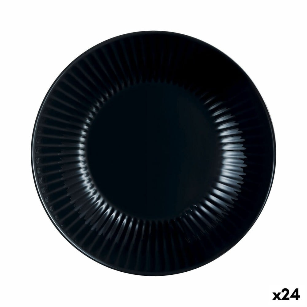 Assiette creuse Luminarc Cottage Noir verre 20 cm (24 Unités)