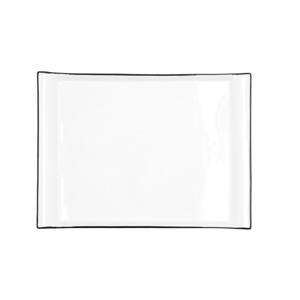 Plateau apéritif Quid Gastro Blanc Noir Céramique 31 x 23 cm (6 Unités)